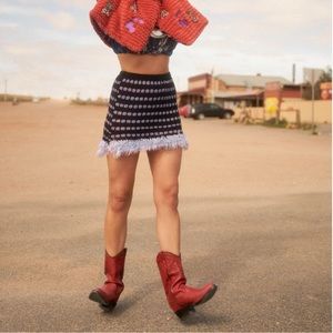 Red Vintage Leather ROC Cowgirl Boots